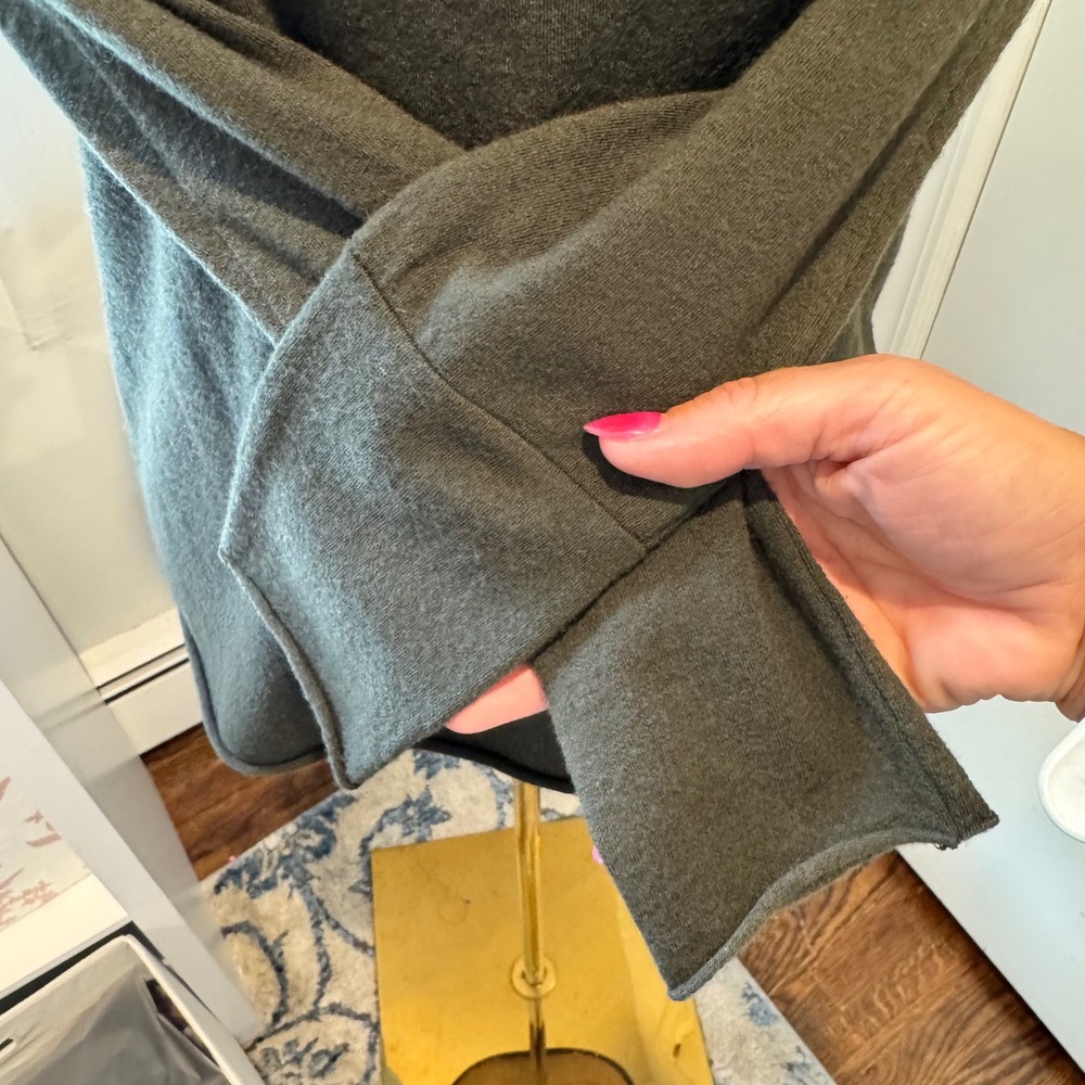 LABO.ART Olive Italian Wool Crew Neck Sweater | Size 2 (Small) - Picture 5 of 10